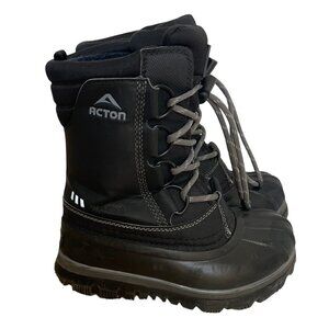Acton Kids Winter Boot Removable Felt Rock Black H2O Sealed Waterproof Size 11